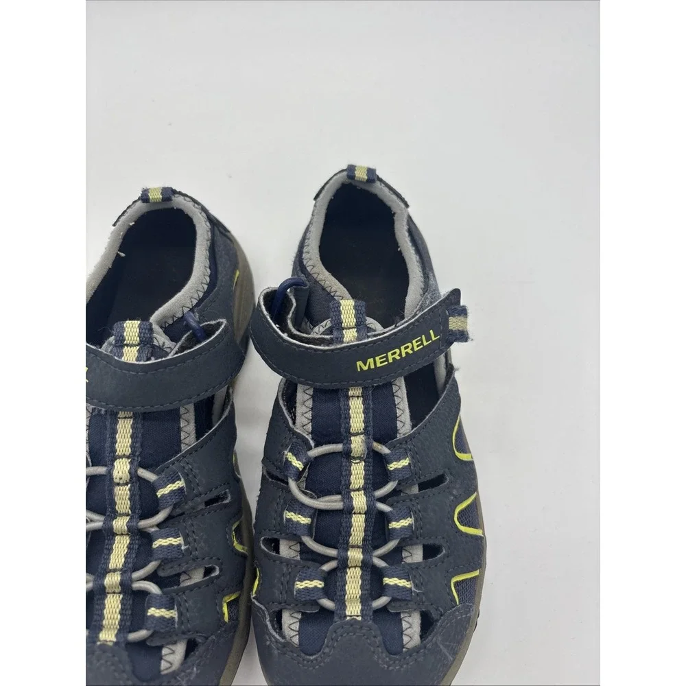 Merrell Hydro Kids Water Sandals Grey Lime Green Size 3 Youth Hiking Shoes